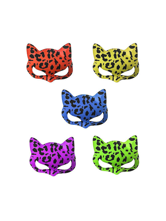 Cat Mask Animal Print 17.5x13cm Carnavalista 231929 12 Pcs 3-1909
