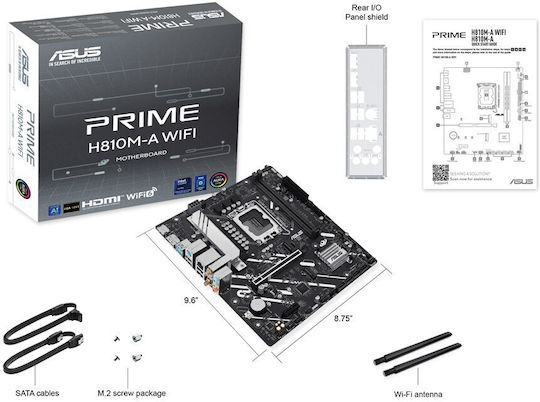 Asus Prime H810M-A WIFI Motherboard Micro ATX with Intel 1851 Socket
