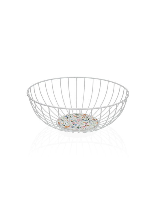 Decorative Basket Metallic White 28x11x28cm