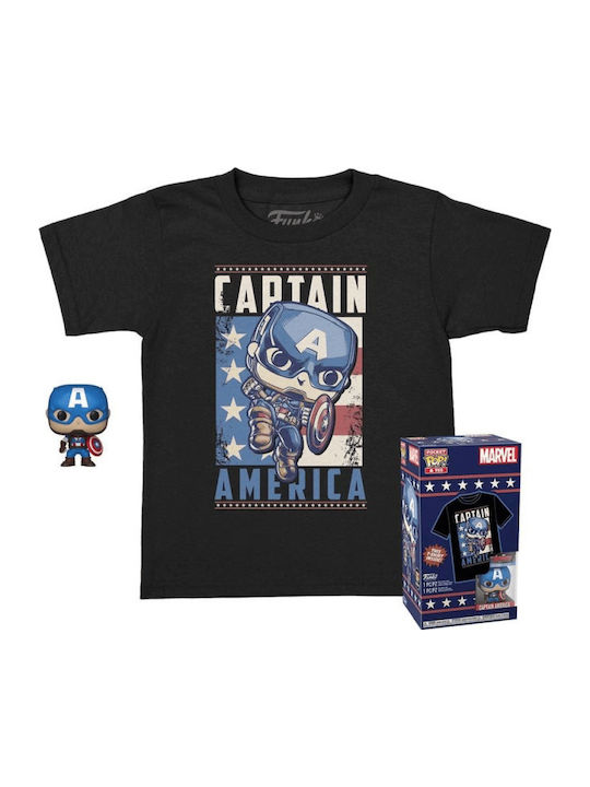 Funko Pop! Tees Bobble-Head Marvel: Marvel - Captain America Vinyl Figure (4cm) T-Shirt (M) Special Edition Funko Pop! Tees Bobble-Head Marvel: Marvel - Captain America Vinyl Figure (4cm) T-Shirt (M) Special Edition
