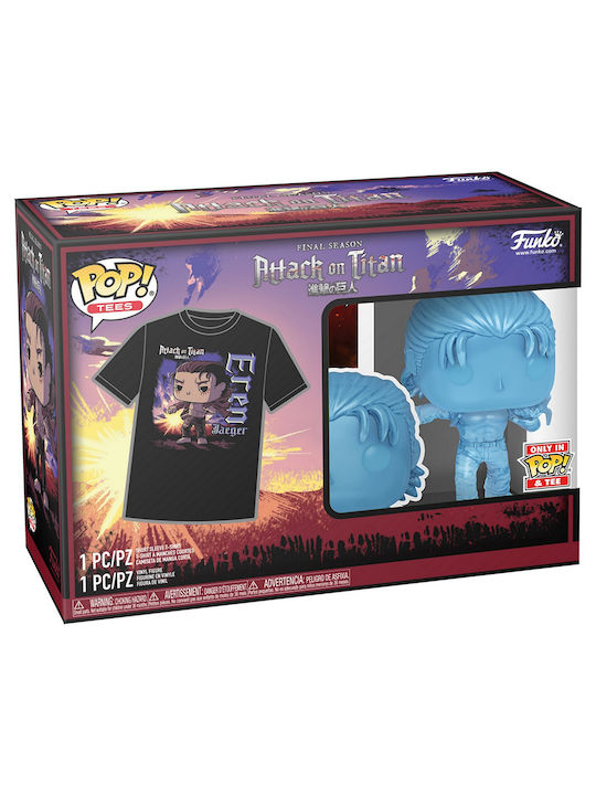 Funko Pop! Tees Sports: Attack on Titan - Pop! Sports: Attack on Titan - Tee (Adult): Attack on Titan Final Season - Eren Jaeger (with Marks) Vinyl Figure and T-Shirt (M) Special Edition