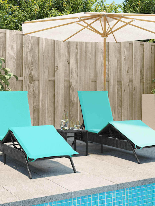 Ξαπλώστρα Rattan με Μαξιλάρι 2τμχ 200x59x26εκ.