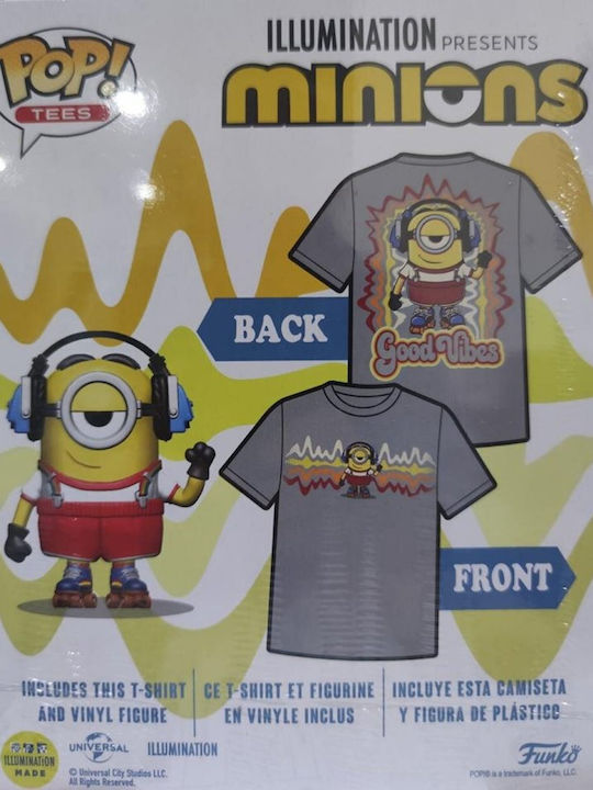Funko Pop! Tees Filme: Minions - Skater Stuart (Metalic) (S) (Metalic) (S) Ediție Specială