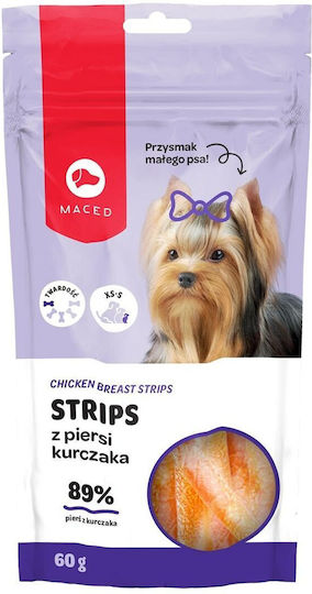 Maced Breast Strips Dog Stick Treats Small Breeds Gluten Free with Chicken 60gr