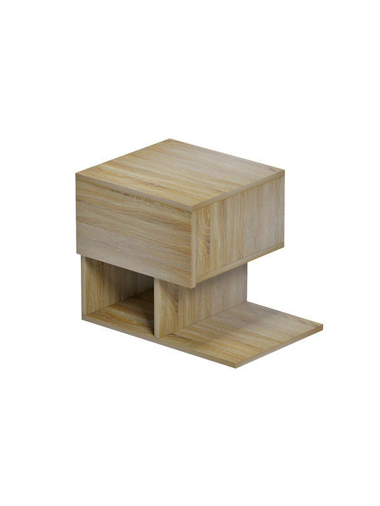 Κομοδίνο Caspian Ξύλινο Μπεζ 46.8x33x36.8cm