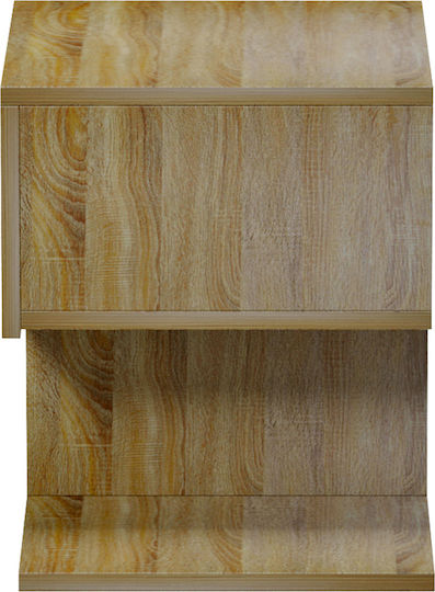 Caspian Wooden Bedside Table Beige 46.8x33x36.8cm