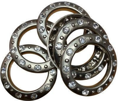 Inox Öse Strass Druckknopf Vorhang Silber