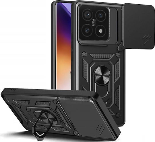 Bodycell Slide Cover Задна корица Силикон Черен (Xiaomi 14T Pro)