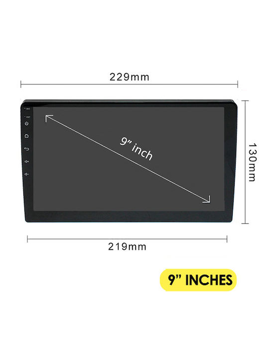 PerVoi Car Audio System 2DIN (Bluetooth/USB/WiFi/GPS/Apple-Carplay/Android-Auto) with Touch Screen 9"