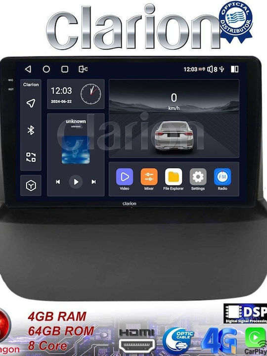 Clarion Sistem Audio Auto pentru Ford EcoSport 2012>2017 (Bluetooth/USB/WiFi/GPS/Apple-Carplay/Android-Auto)