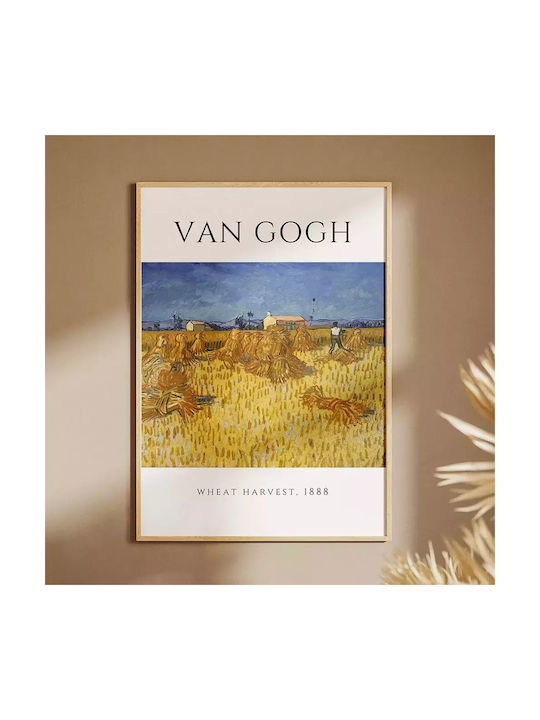 Poster Van Gogh Wheat Harvest Art097 21cm X 30cm Λευκό Κάδρο Pvc 18x24