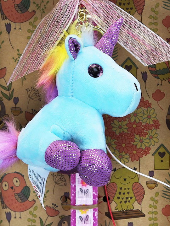 Unicorn Keychain Candle Light Blue