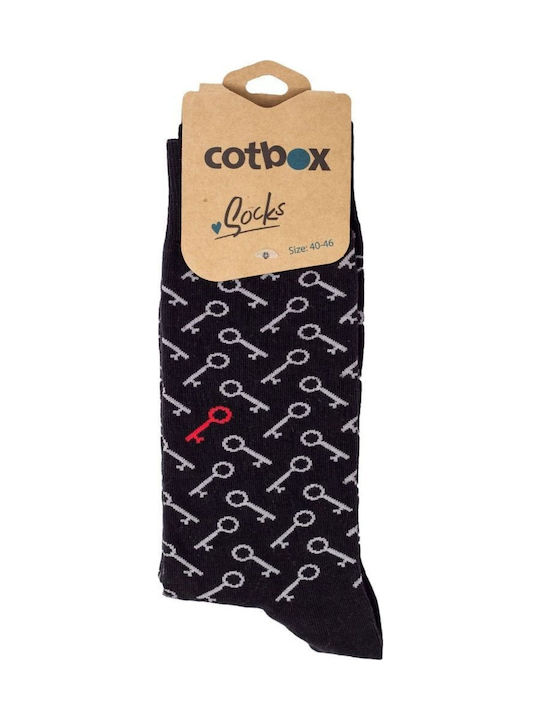 Șosete Casual Bărbați Cheie Antică Bumbac Cotbox 31764 Negru
