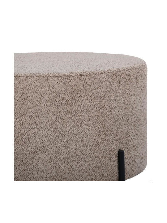 Stool For Living Room Upholstered with Fabric Kristal Cappuccino