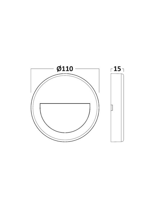 Braytron Επιτοίχια Εξωτερική Πλαφονιέρα LED IP65 3W με Θερμό Λευκό Φως