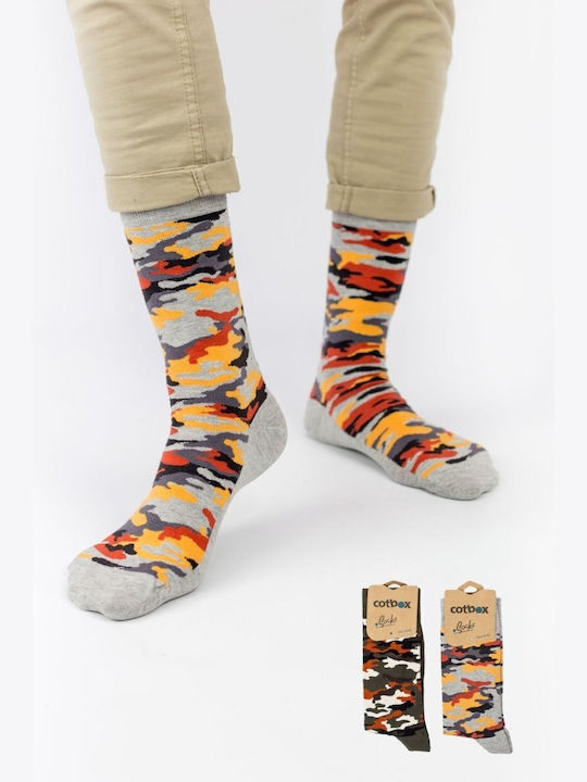 Herren Freizeitsocken Militärmuster Baumwolle 2 Stück Cotbox 31776 Hellgrau