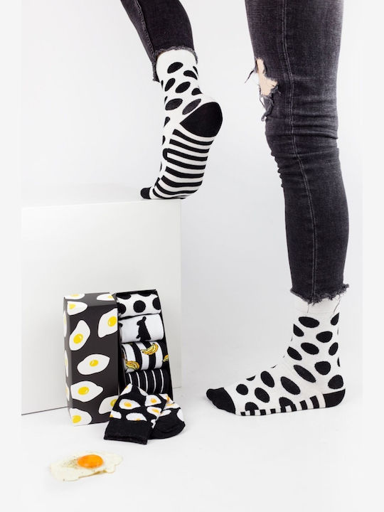 Herren Modesocken Schwarz-Weiß 5 Paar Baumwolle Livoni 21093 Schwarz