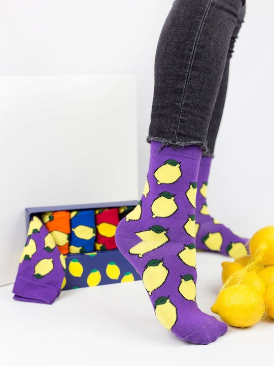 Șosete Fashion Bărbați Lămâi 5 Perechi Bumbac Livoni 21095 Portocaliu