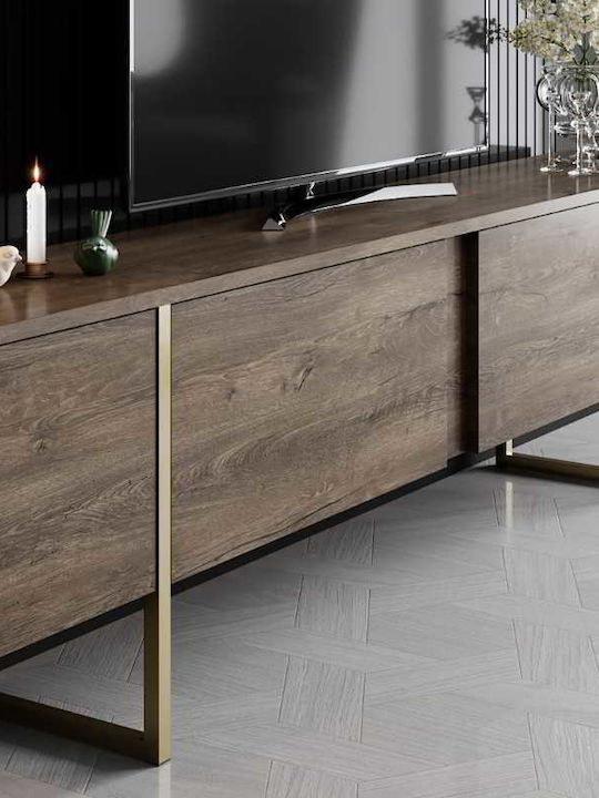 Stand TV Luxe Culoare Nuc - Auriu L180xA30xÎ50cm