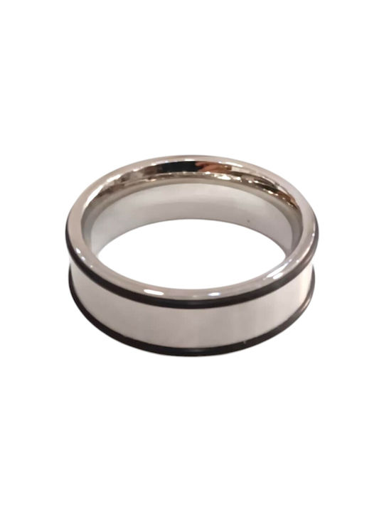 Kalliopi Silver Herren Ring Ehering aus Stahl