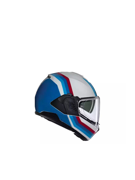 Nolan N120-1 Lineo 347 White / Blue / Red Cască Moto Flip-Up ECE 22.06 cu Sunvisor
