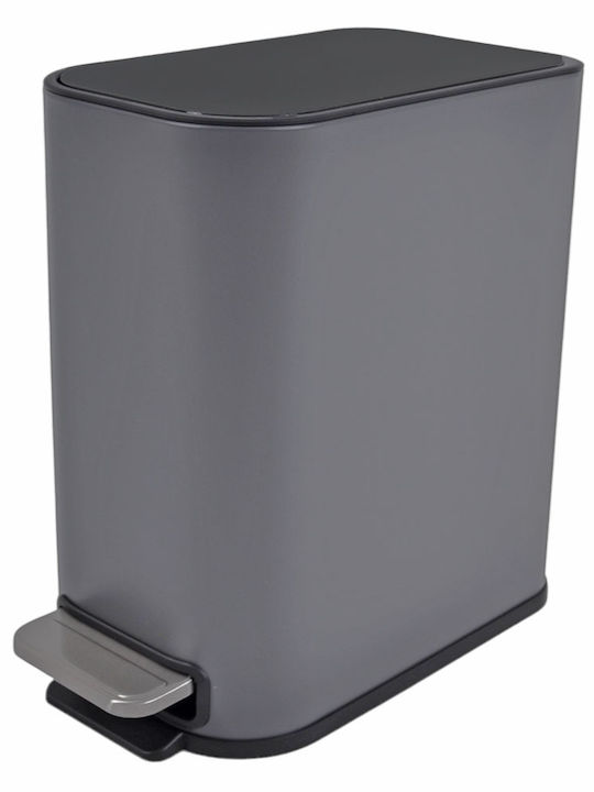 Ankor Metallic Bathroom Basket Soft Close 5lt Gray