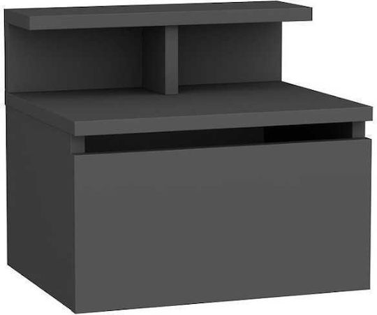 Bedside Table Arsen Wooden Grey 39.8x31.9x35cm GP052-0140 1