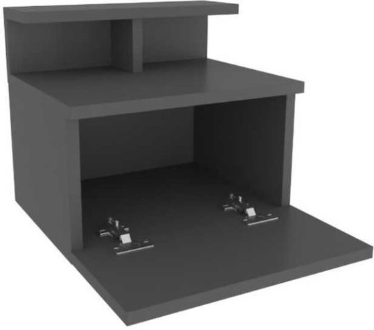 Bedside Table Arsen Wooden Grey 39.8x31.9x35cm GP052-0140 1