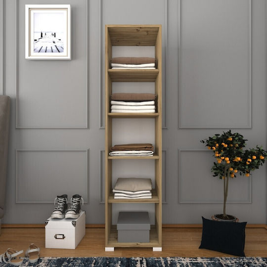 Single Door Wardrobe Clive Light Walnut - White 40x45x183cm