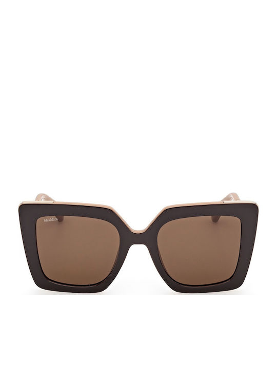 Max Mara Women's Sunglasses with Brown Plastic Frame and Brown Lens MM 0051 50E