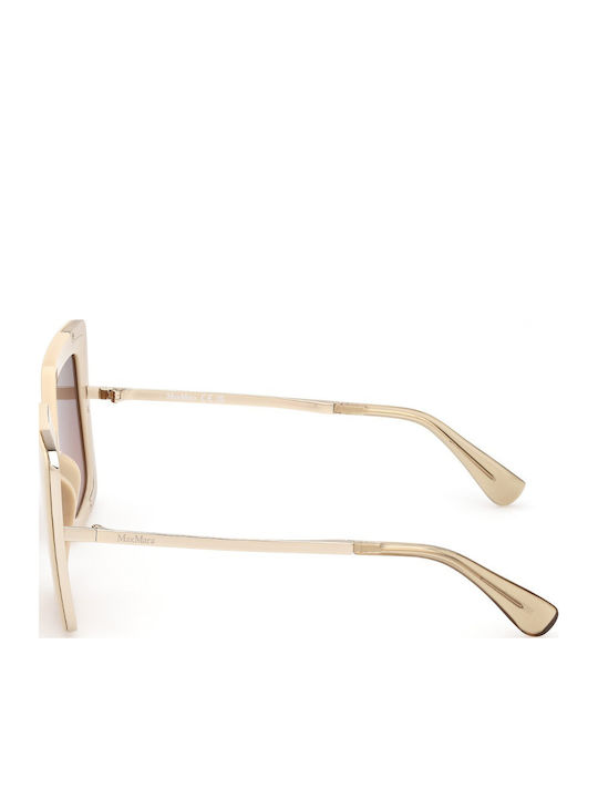 Max Mara Women's Sunglasses with Beige Plastic Frame and Brown Gradient Lens MM 0051 25F