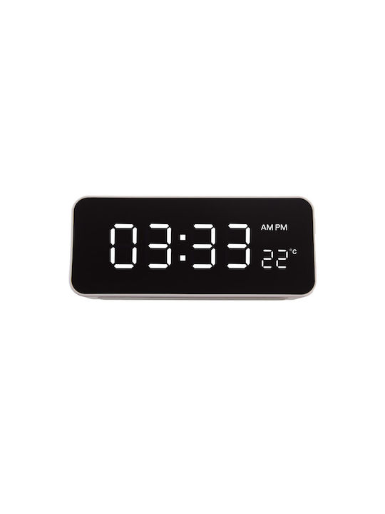 Green Blue Tabletop Digital Clock with Alarm White GB397