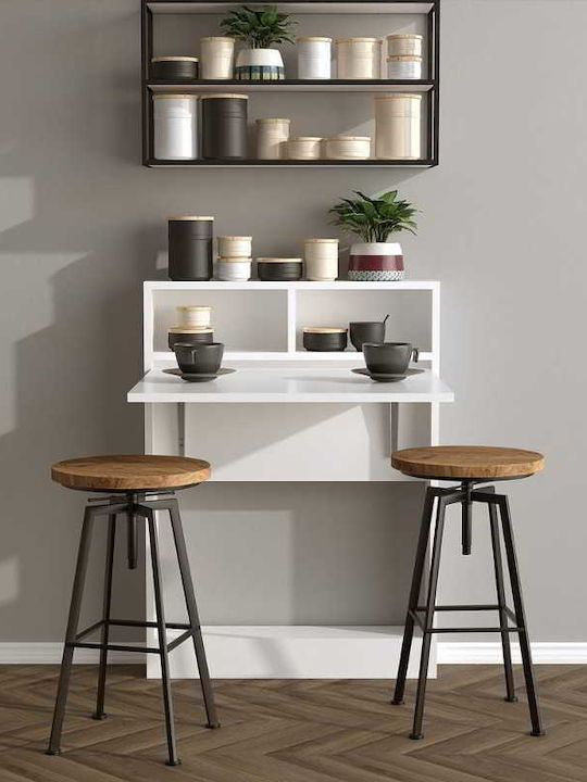 Desk Bracke Wooden White 70x15x96cm