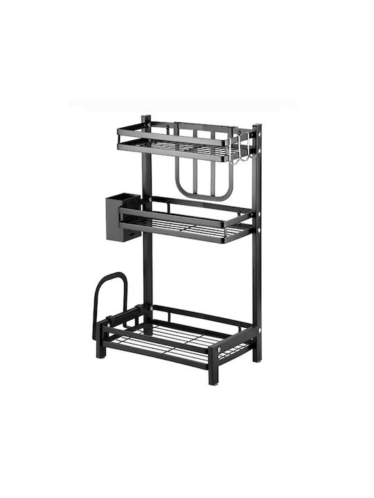 Metallic Tabletop Spice Rack Organizer Organization Black