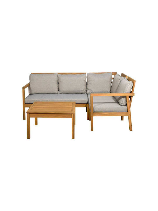 Set Cameră De Zi Exterior Fl130 4 Piese Culoare Nuc Cu Perne