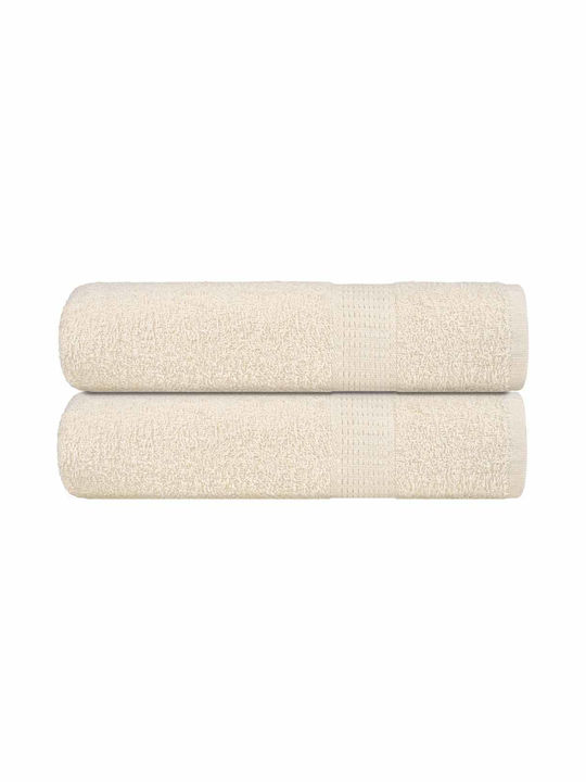 vidaXL Bath Towel 70x140cm Cream 2 Pieces