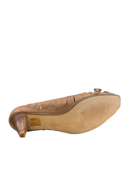 Leather Tabac Brown Heels