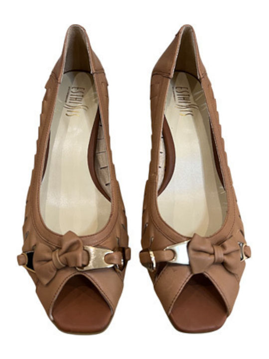 Leather Tabac Brown Heels