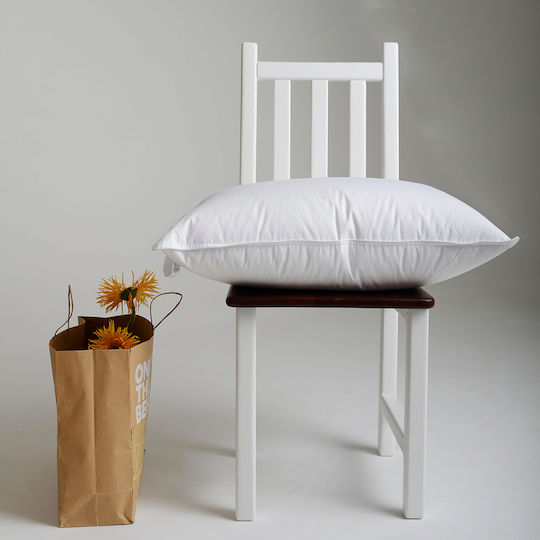 Pernă de somn premium 40x40 cm Nouă albă cu puf european 90% pene FP 750 Cuin Moale