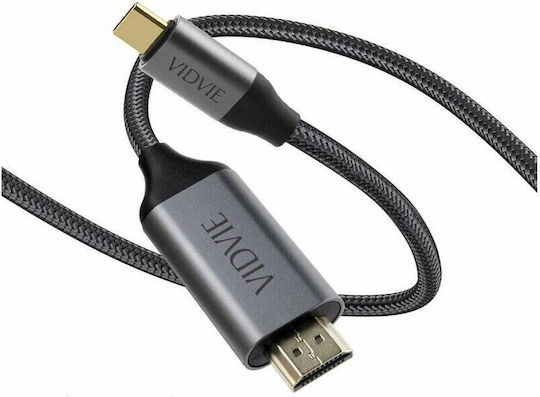 Vidvie HDMI 2.0 Premium High Speed 4K 60Hz HDR Geflochtenes HDMI-Stecker - USB-C-Stecker 2m Grau