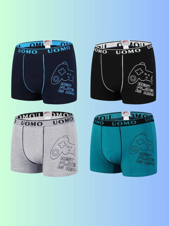 Uomo Set of Kids' Boxers Multicolored 4pcs