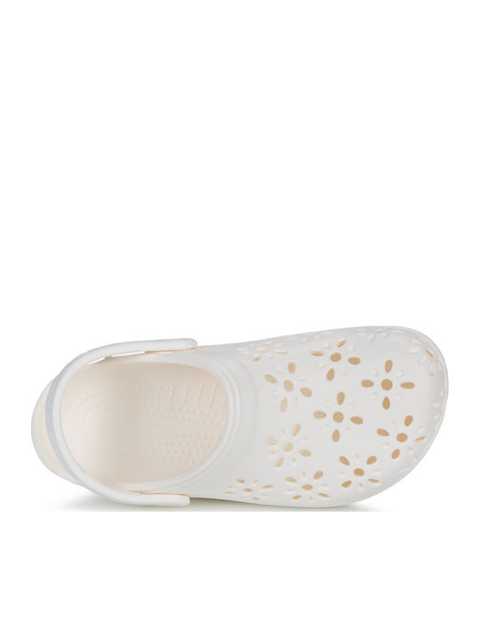 Classic Floral Children's Anatomical Beach Shoes Beige