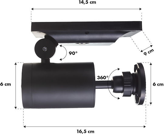 Sol1801s Dummy Solar-IR-Sicherheits-CCTV-Kamera mit blinkender roter LED-Diode, Bewegungssensor, Überwachungszubehör für Innen und Außen