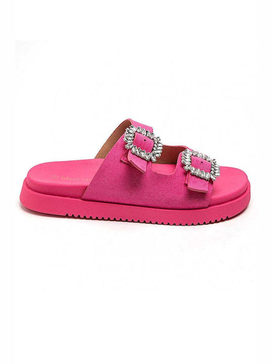 Ideal Shoes Women's Flat Sandals in Fuchsia Color