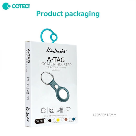 Coteci Keychain Case Silicone for AirTag in Red color