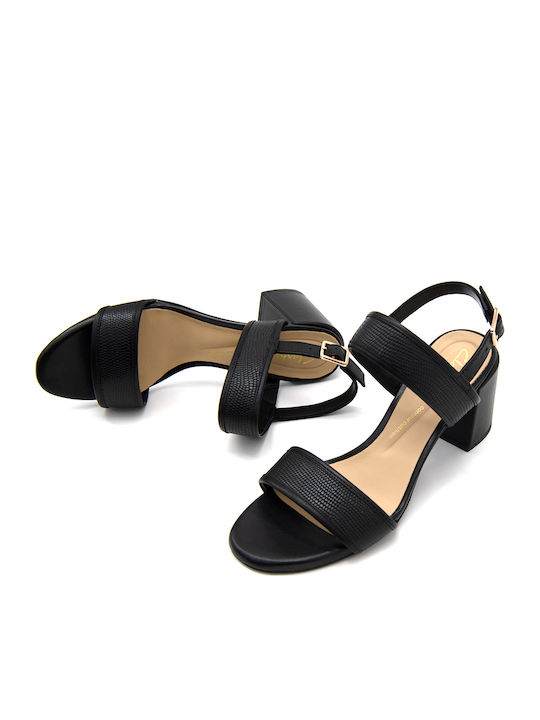 Ezoria Sling Leather Sandals Black