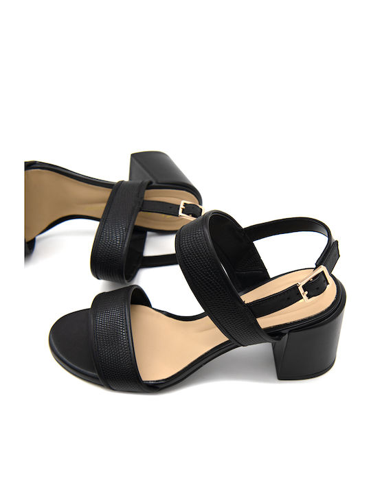 Ezoria Sling Leather Sandals Black