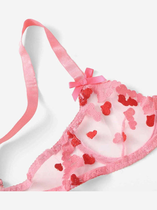 Dyana Set de Lenjerie Sutien cu Șir de caractere Roz