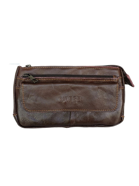 My Shoe Fashion Leather Waist Bag Brown