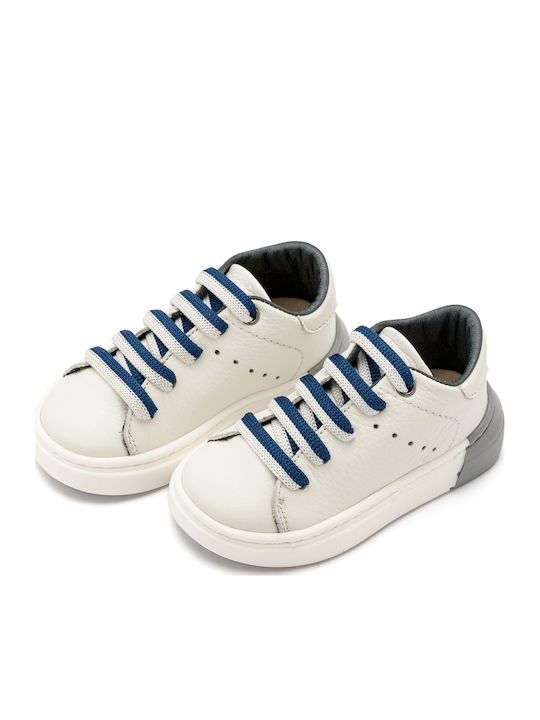 Babywalker Christening Leather Sneakers White Blue